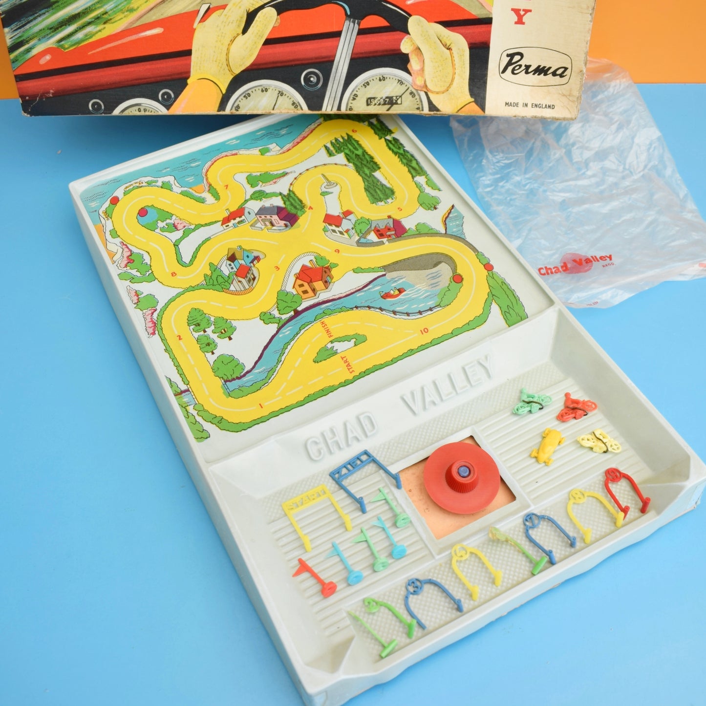 Vintage 1960s Magnetic Motoring Game - Chad Valley -Boxed by Pineapple Retro