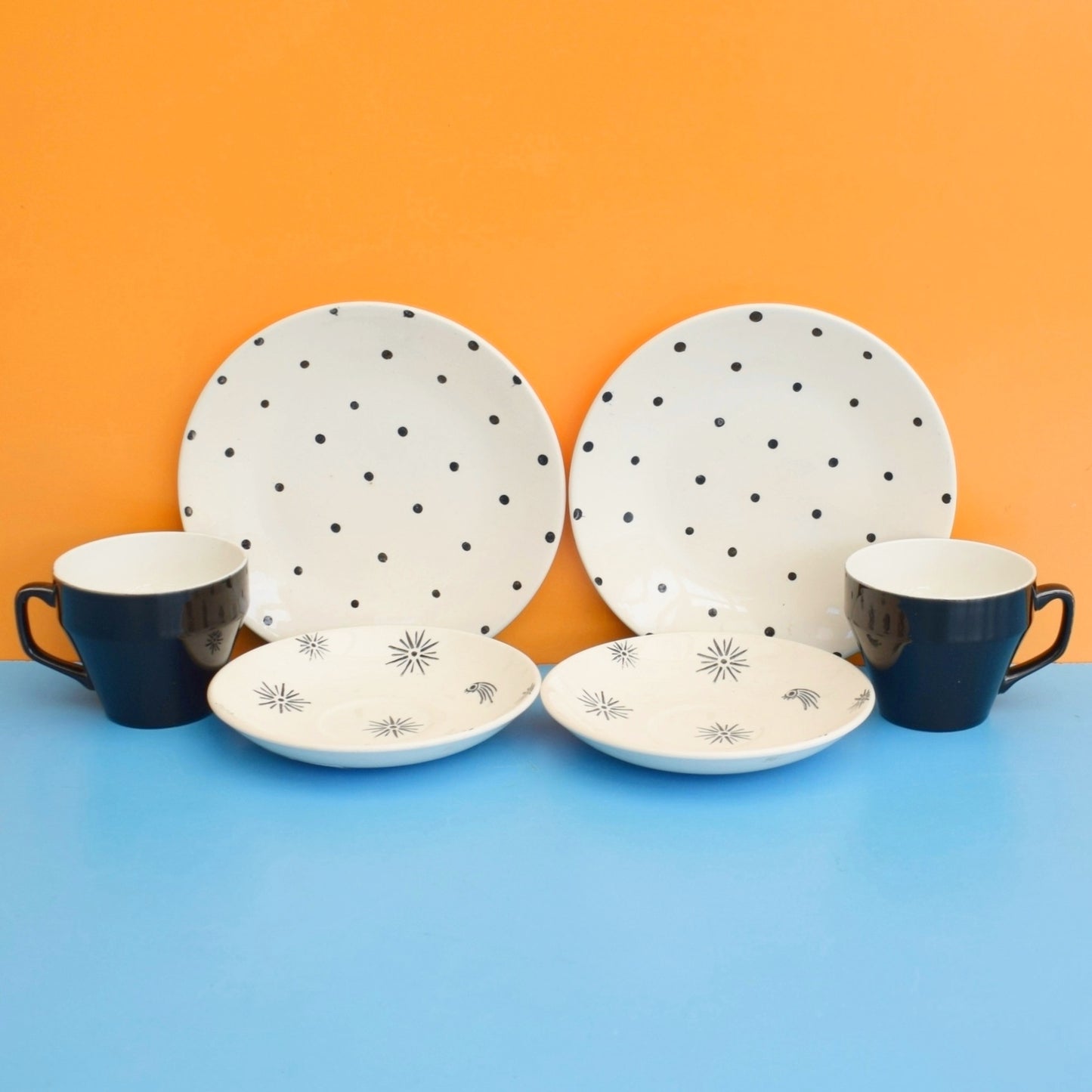 Vintage 1950s Mix & Match Trios - Monochrome x2 by Vintage