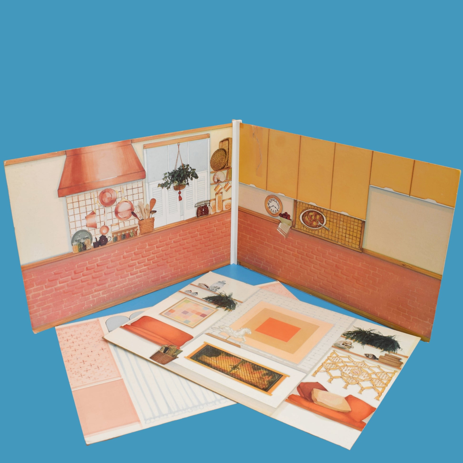 Vintage 1980s Sindy House / Rooms - Scene Setter Panels by Pineapple Retro