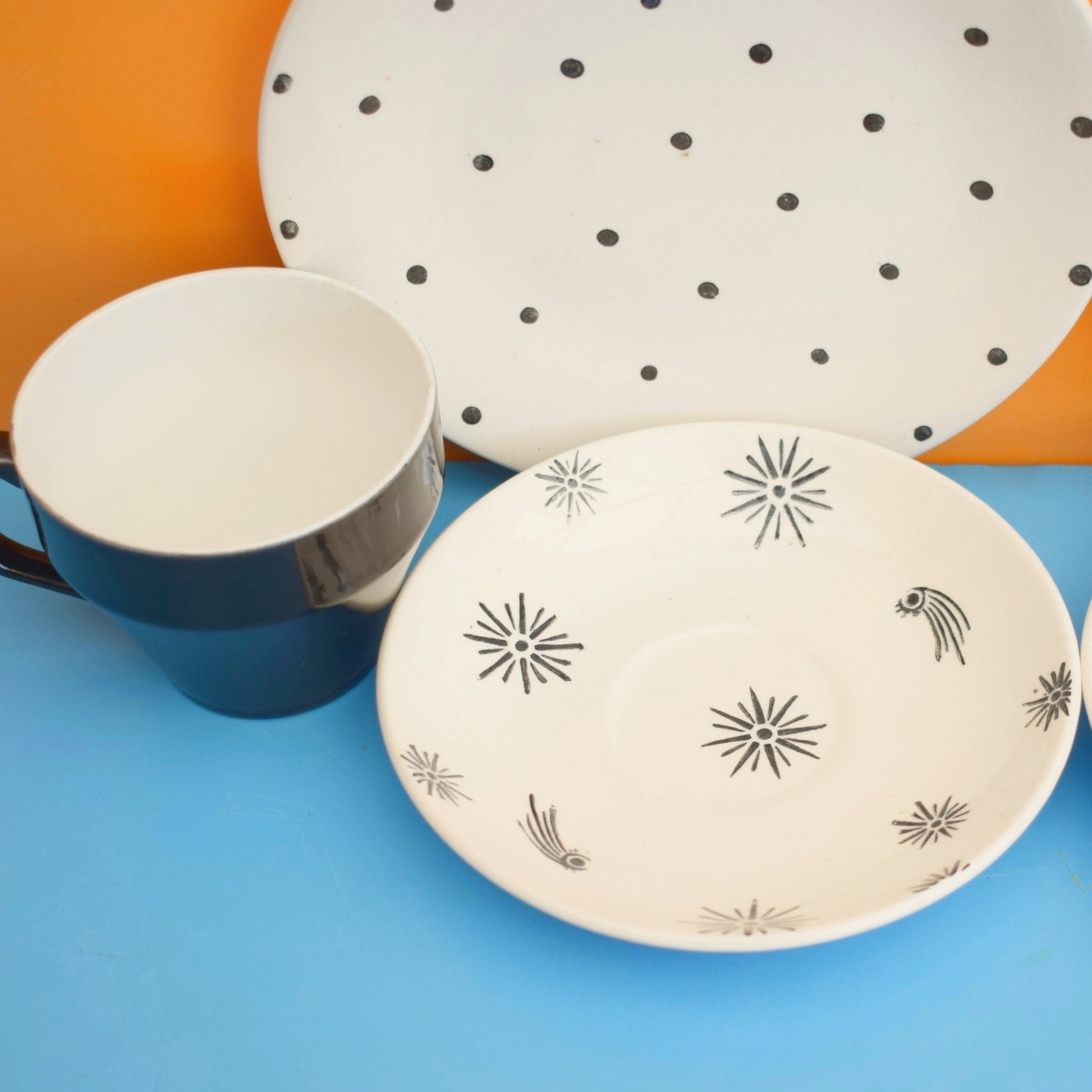 Vintage 1950s Mix & Match Trios - Monochrome x2 by Vintage