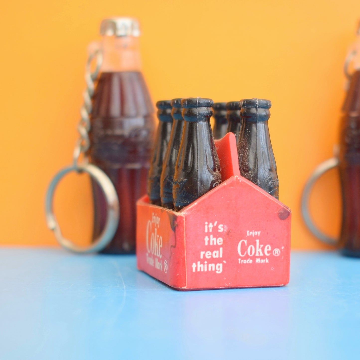Vintage 1990s Keyrings & Mini Bottles - Coke / Coca Cola