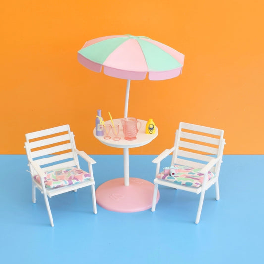 Vintage 1980s Sindy Doll Patio Set - Pastels by Pineapple Retro