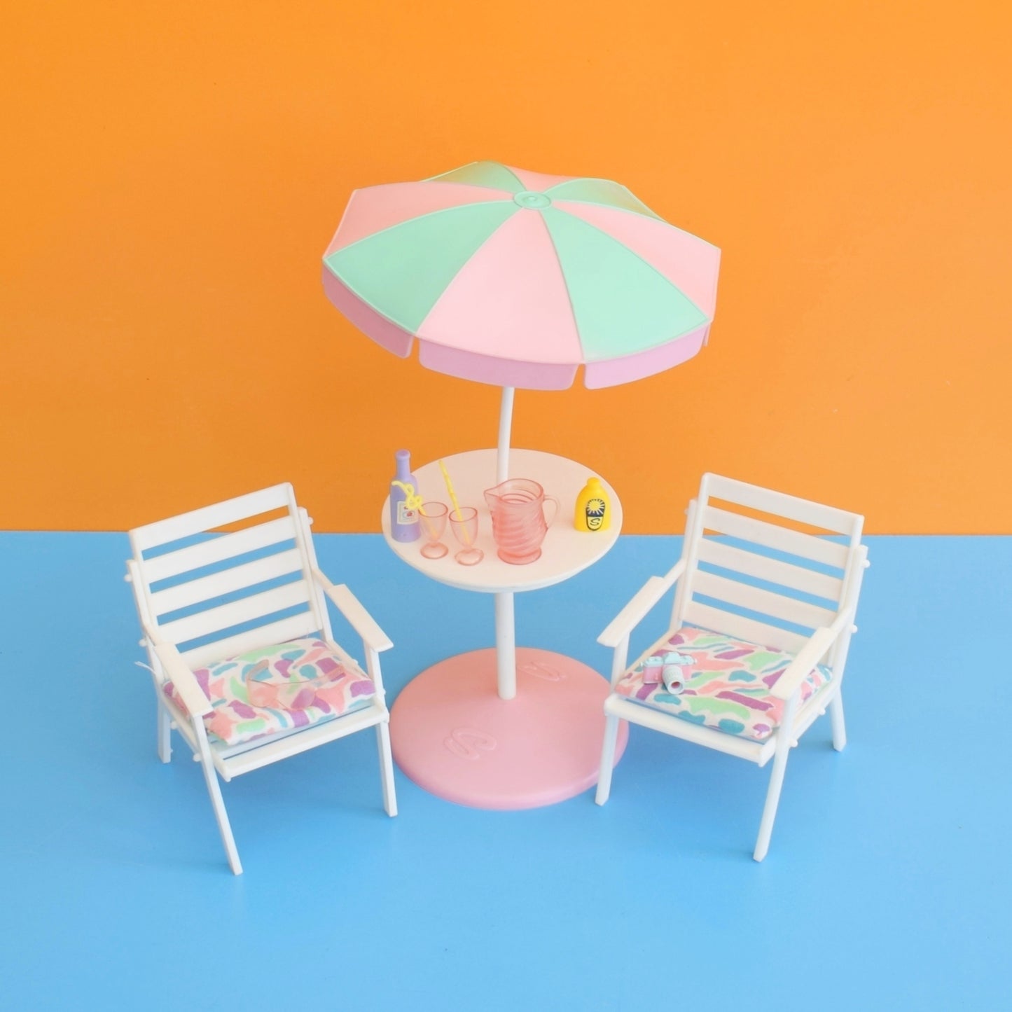 Vintage 1980s Sindy Doll Patio Set - Pastels by Pineapple Retro