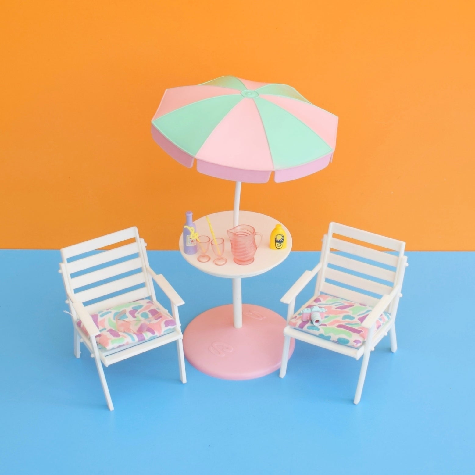 Vintage 1980s Sindy Doll Patio Set - Pastels by Pineapple Retro