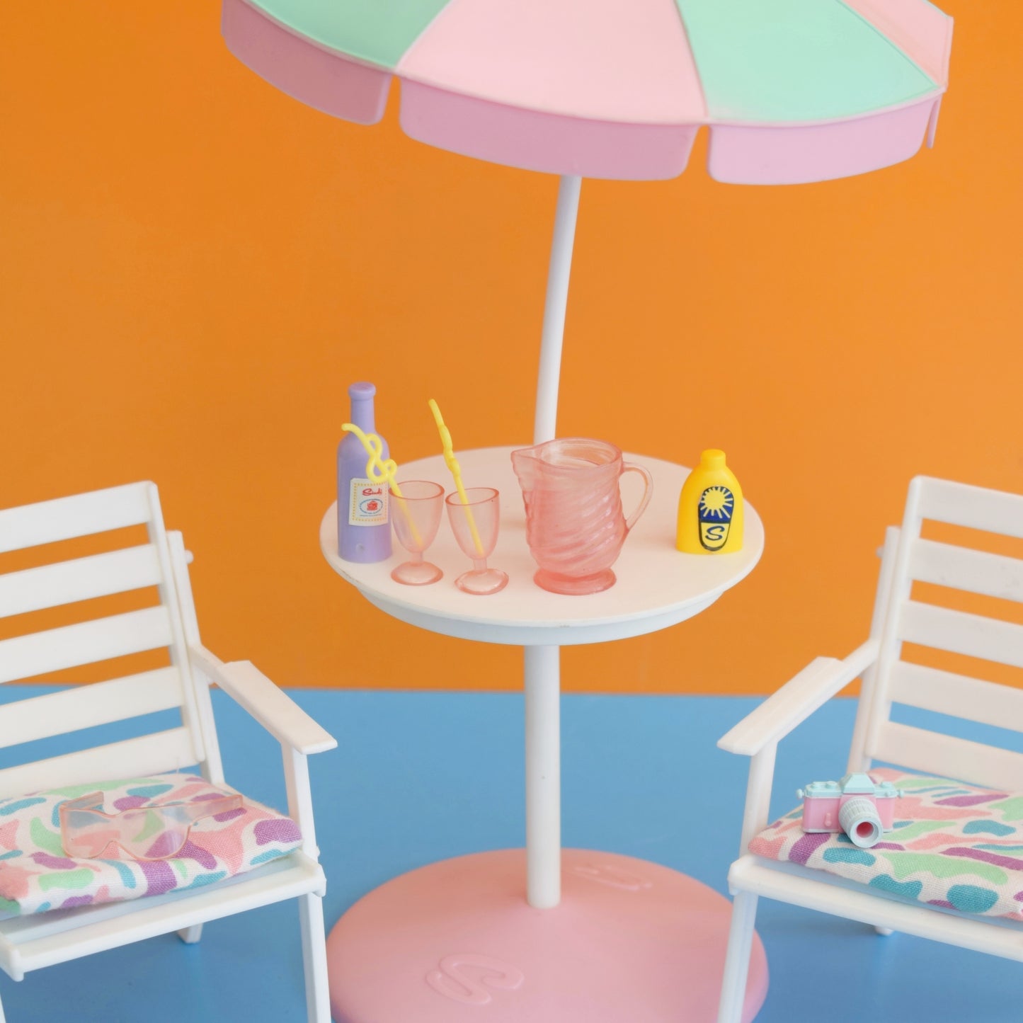 Vintage 1980s Sindy Doll Patio Set - Pastels by Pineapple Retro