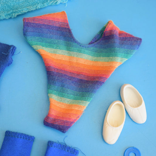 Vintage 1980s Sindy Gym Outfit - Pink / Yellow or Blue/Rainbow
