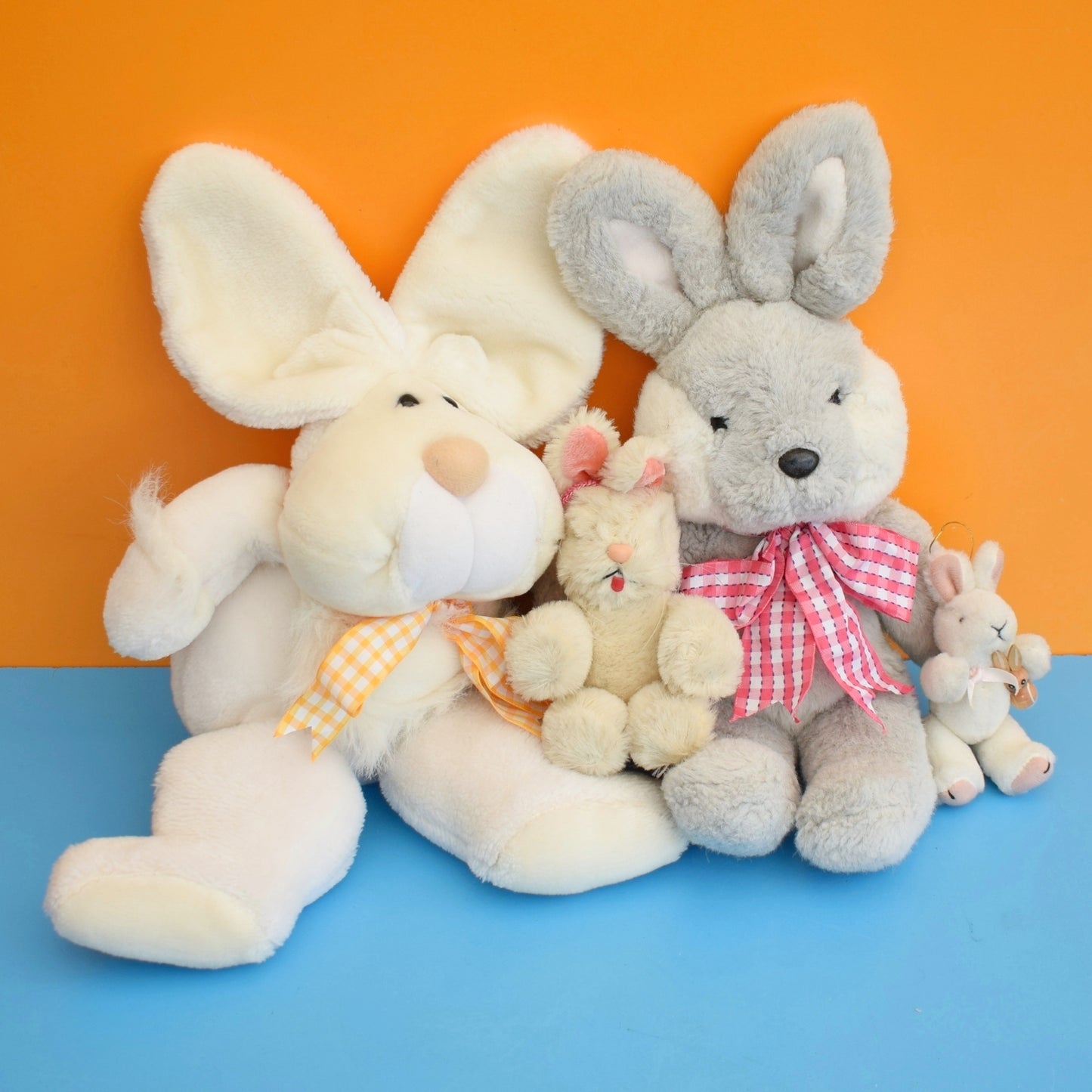 Vintage 1980s Fluffy Easter Bunny/ Bunnies - Easter
