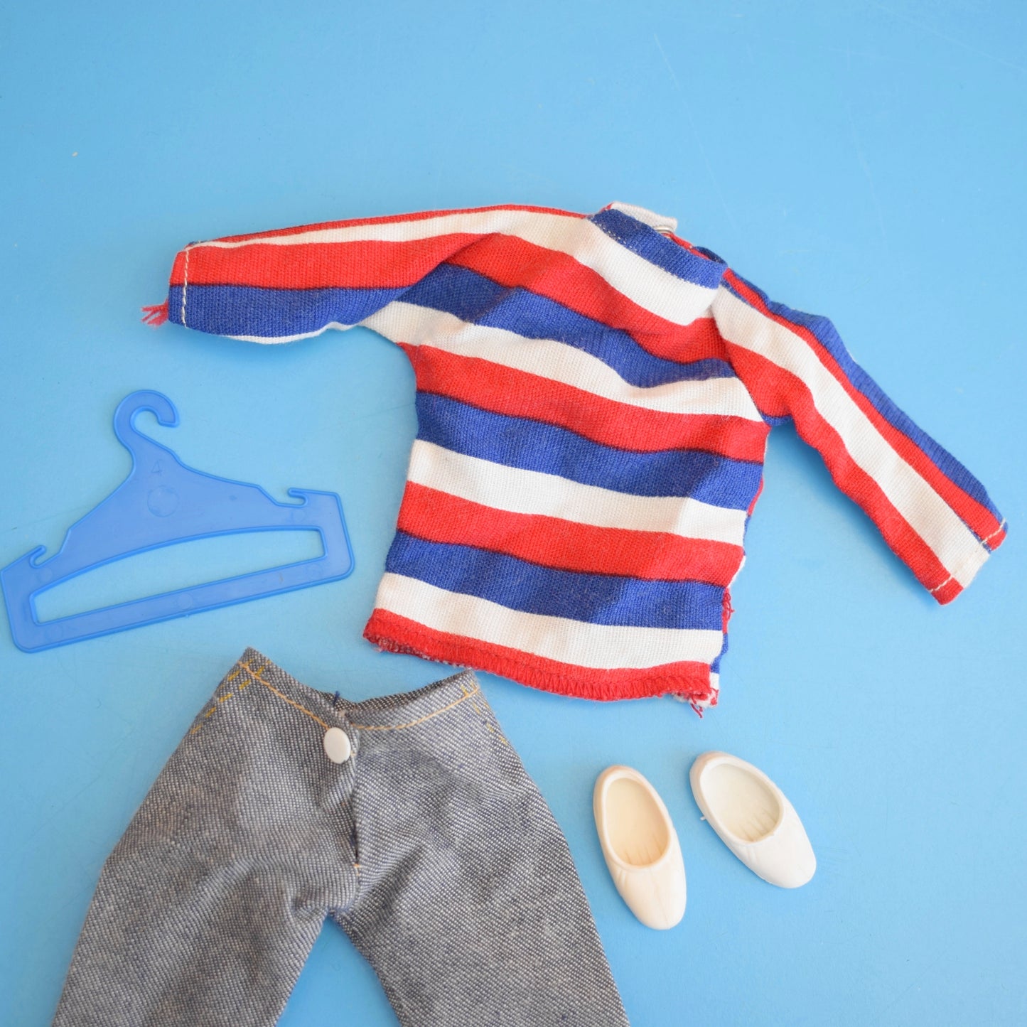 Vintage 1960s Sindy Weekender Striped Top / Jeans