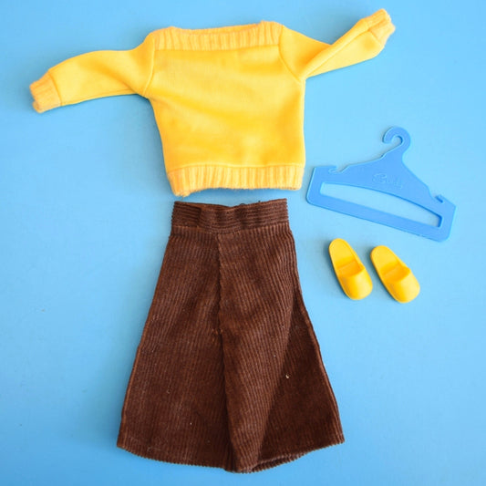 Vintage 1970s Sindy Outfit - Mixed - Yellow & Brown Cord