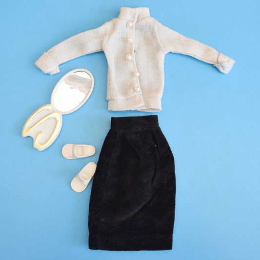 Vintage 1980s Sindy Outfit - Mixed Silver / Velvet Evening