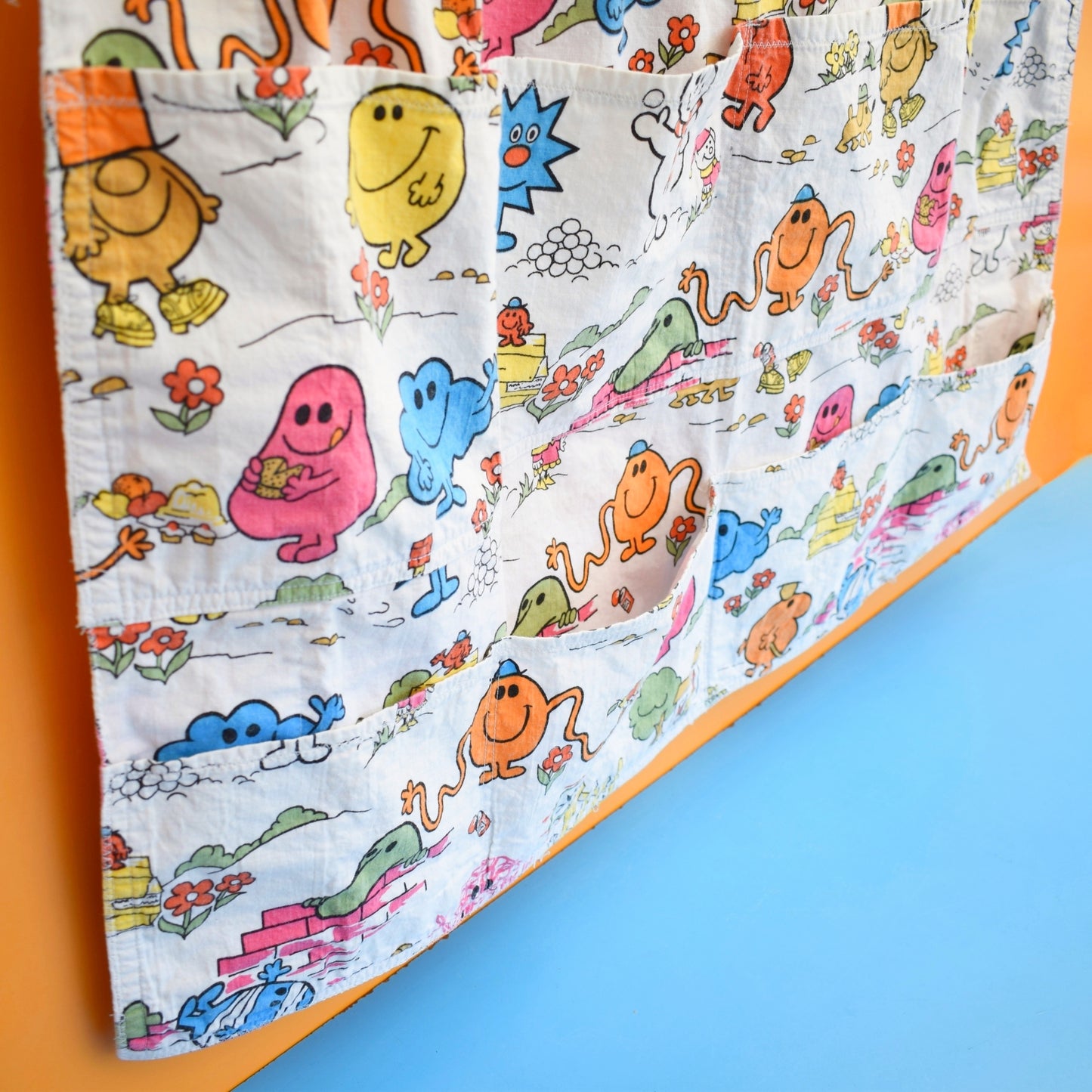 Vintage 1970s Mr Men Fabric Wall Tidy- Toys/ Books Etc