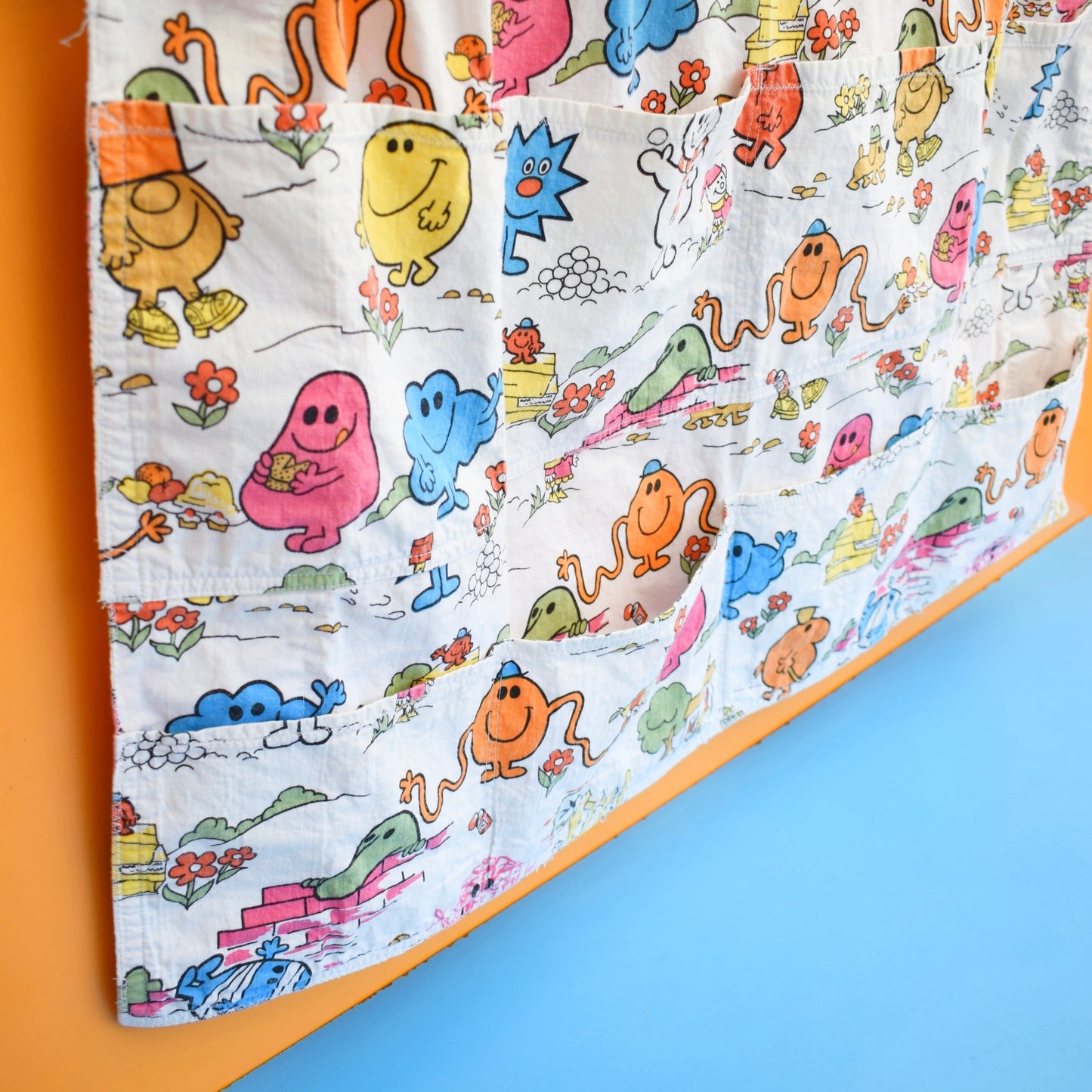 Vintage 1970s Mr Men Fabric Wall Tidy- Toys/ Books Etc