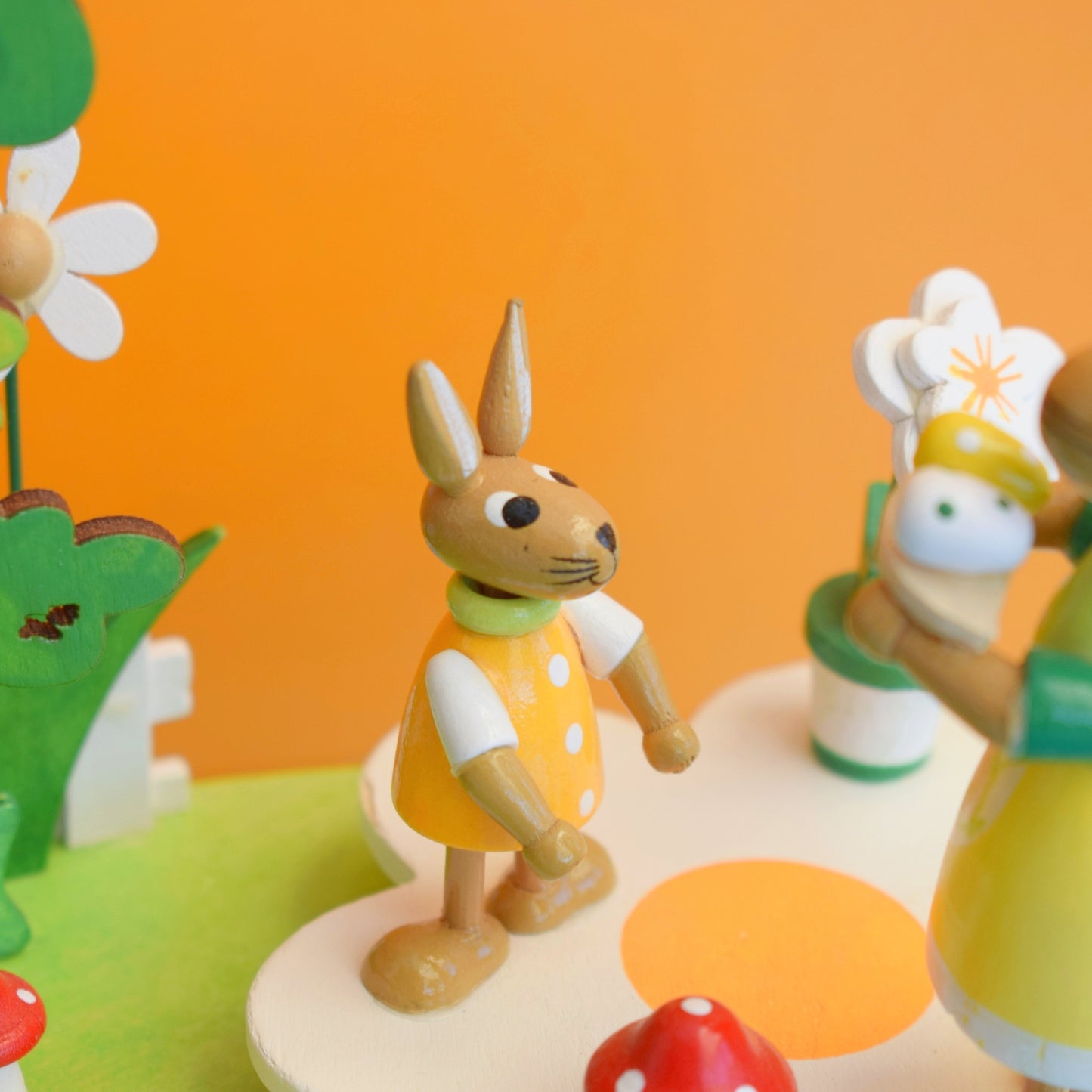 Vintage 1990s German Wooden Musical Easter Display- Erzgebirge Style Toy by Vintage
