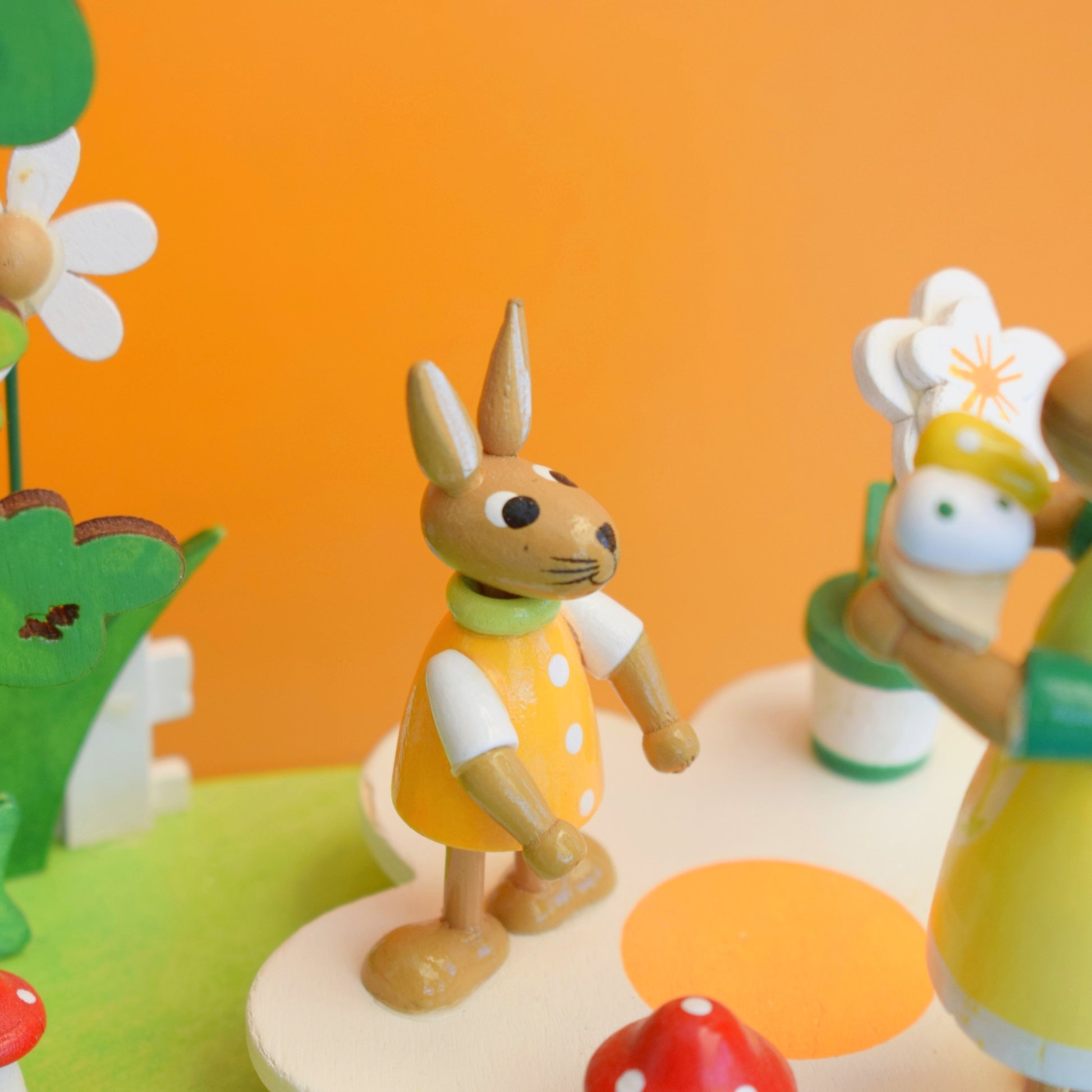 Vintage 1990s German Wooden Musical Easter Display- Erzgebirge Style Toy by Vintage