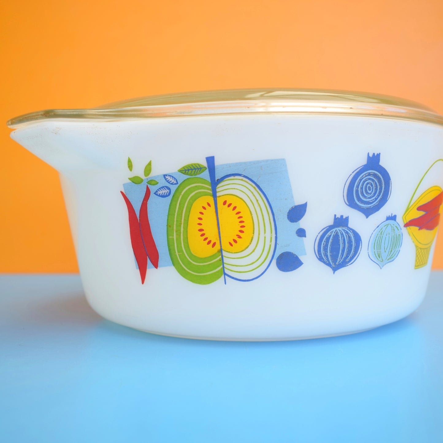 Vintage 1960s Pyrex Fiesta Large Casserole Dish Lid – Pineapple