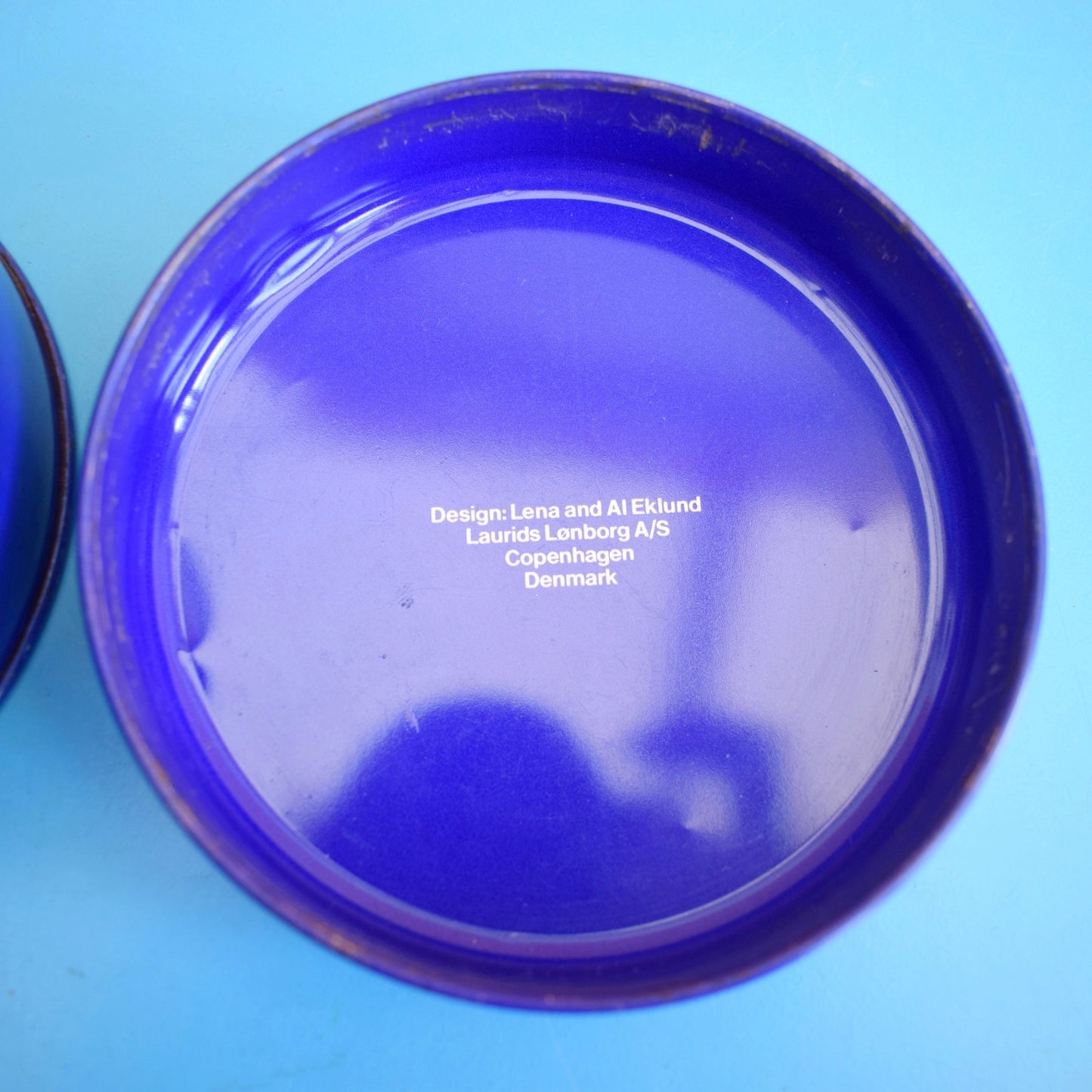 Vintage 1970s Laurids Lonborg Flower Power Tin - Blue
