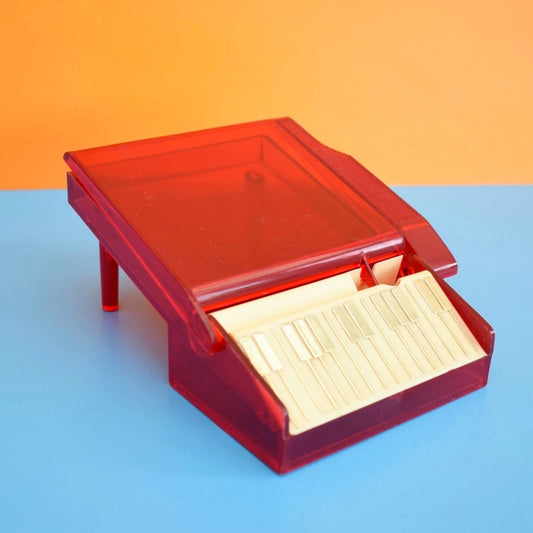 Vintage 1950s Cigarette Dispenser - Grand Piano - Red Plastic