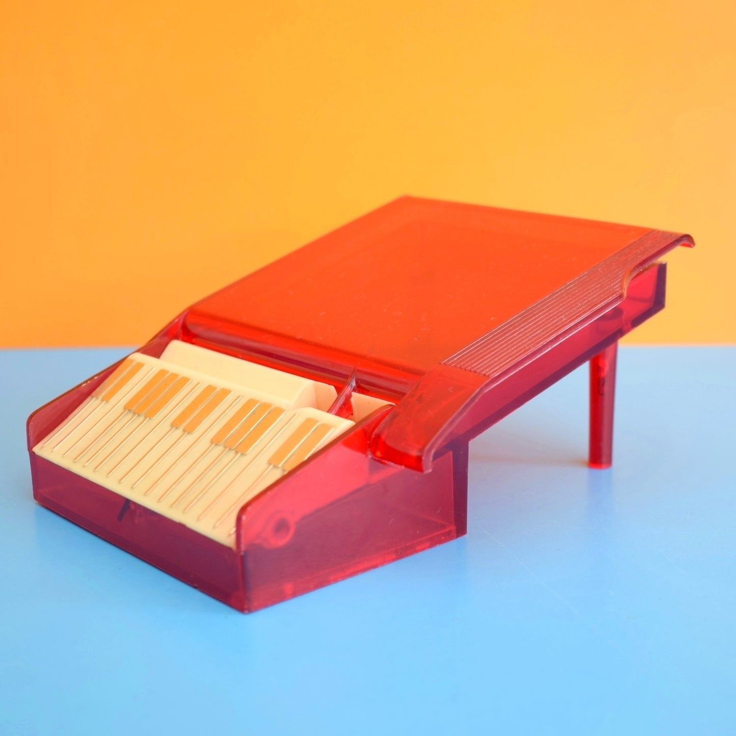 Vintage 1950s Cigarette Dispenser - Grand Piano - Red Plastic by Vintage