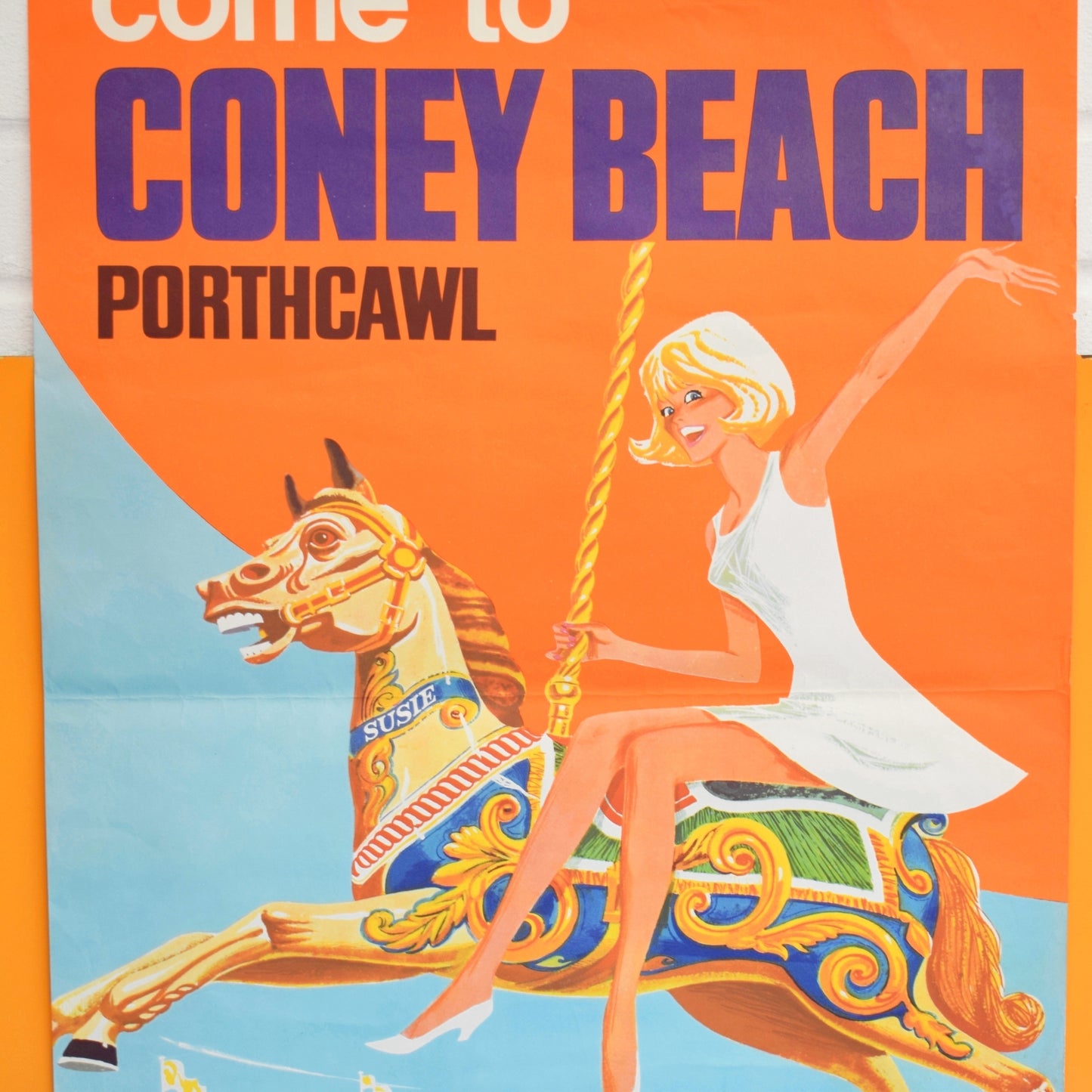 Vintage 1950s Coney Beach Porthcawl Poster - Original Not Reproduction by Vintage