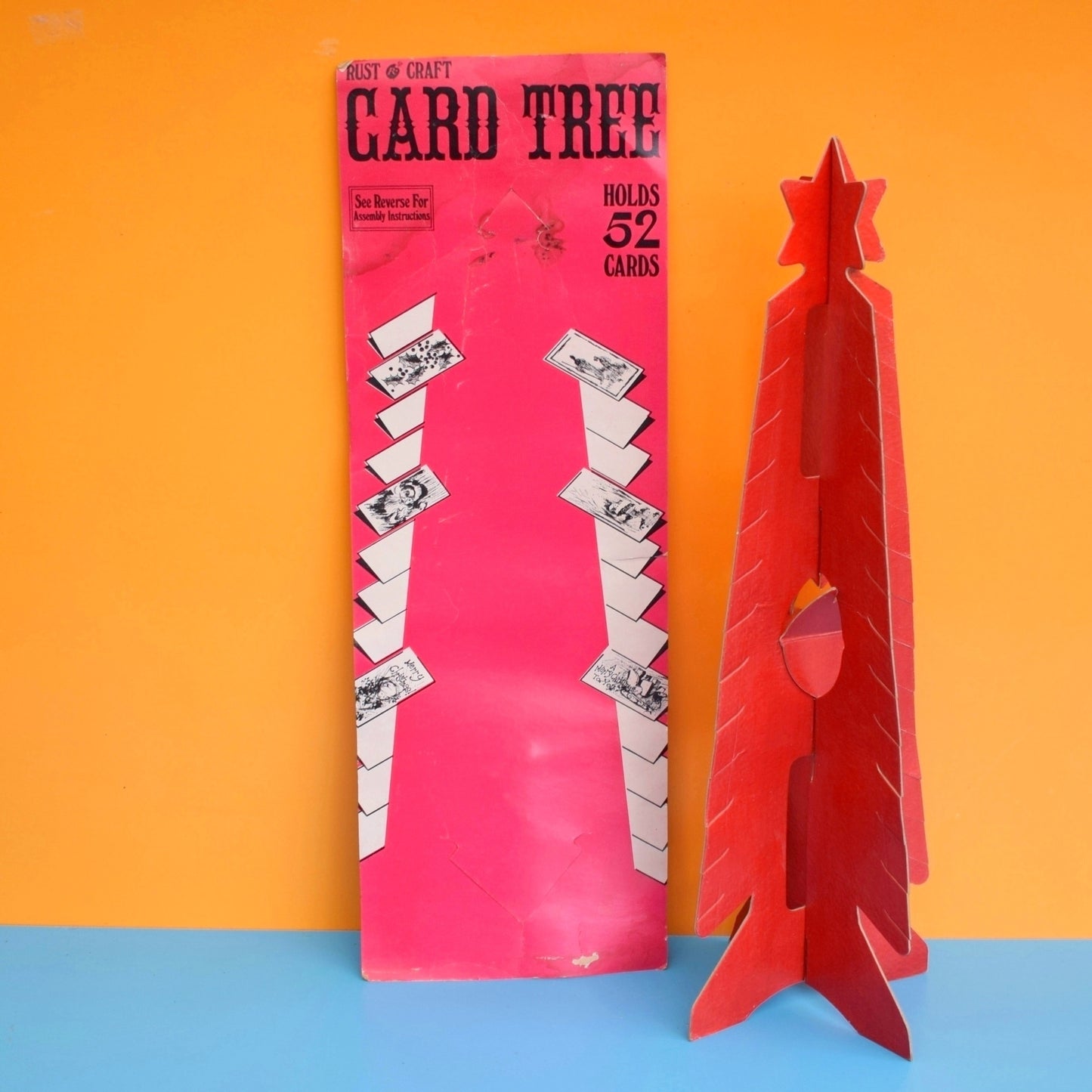 Vintage 1970s Christmas Card Display Tree