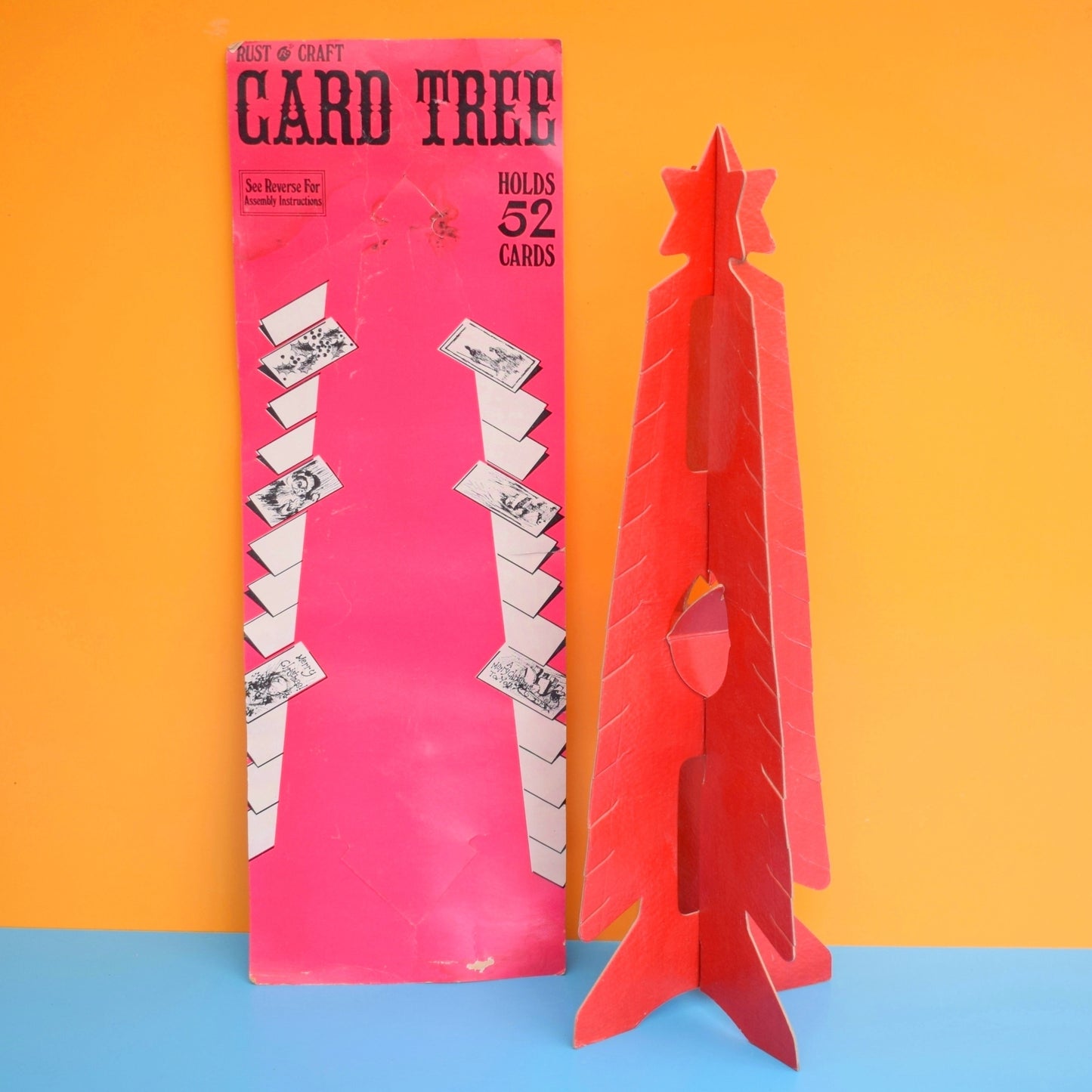 Vintage 1970s Christmas Card Display Tree