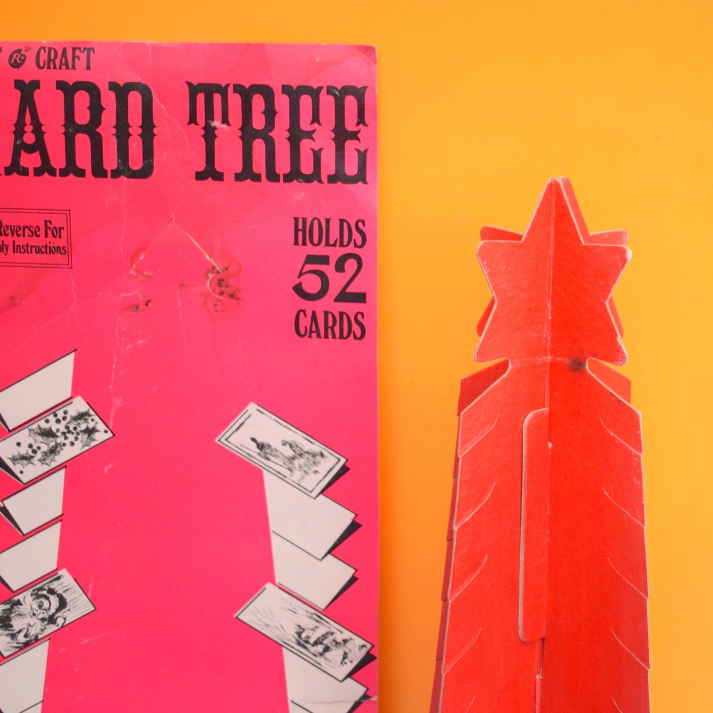 Vintage 1970s Christmas Card Display Tree