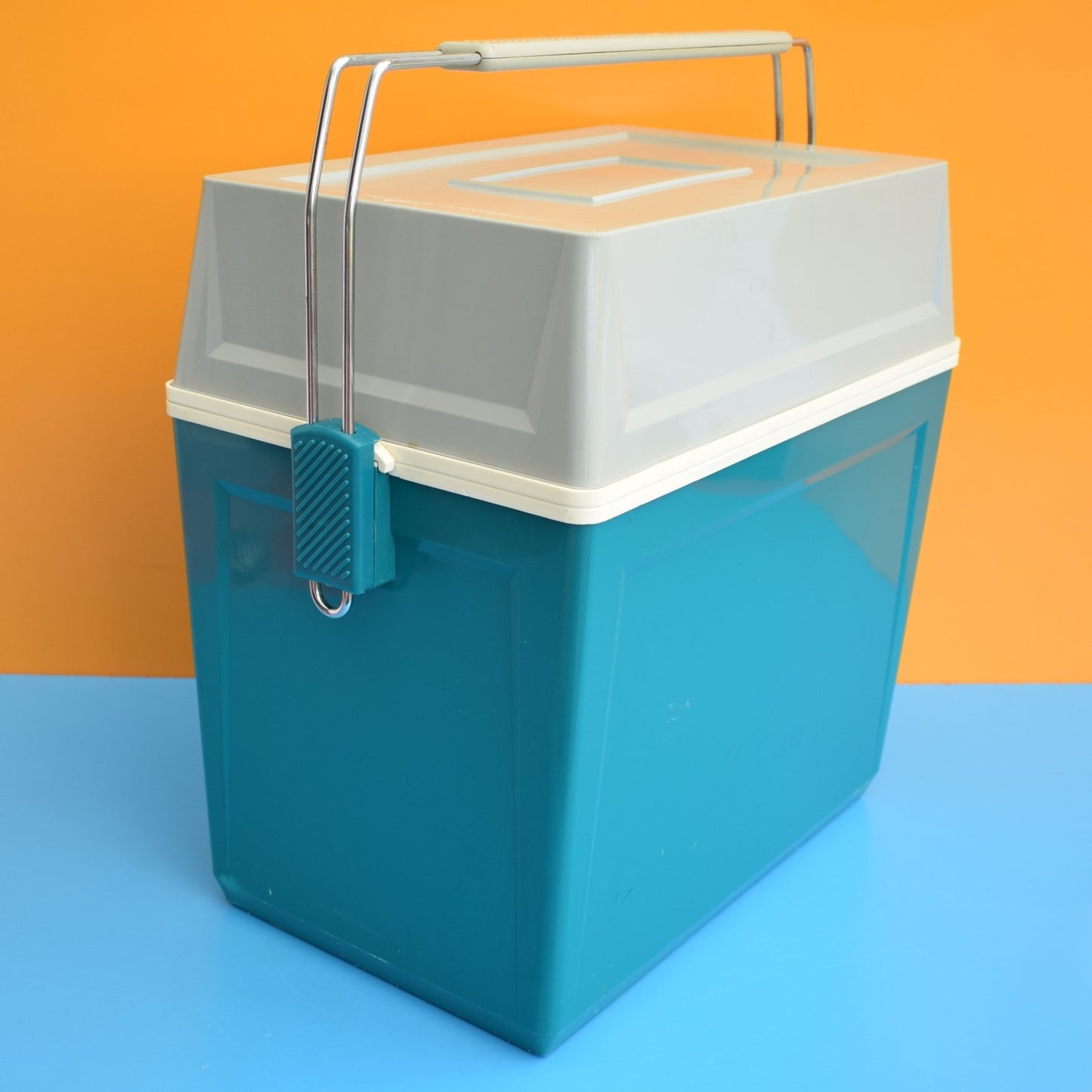 Vintage 1970s Selap Cool box - Teal & Grey