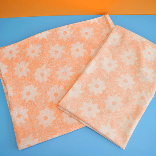 Vintage 1960s Pillowcases  - Flower Power - Electric Peach / Pink