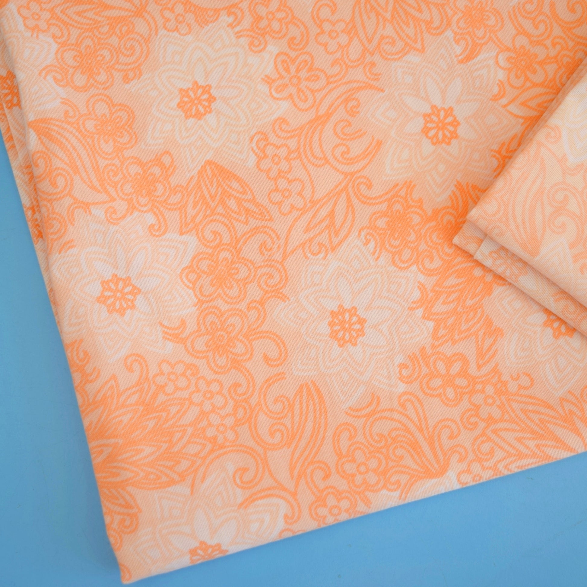 Vintage 1960s Pillowcases - Flower Power - Electric Peach / Pink by Vintage