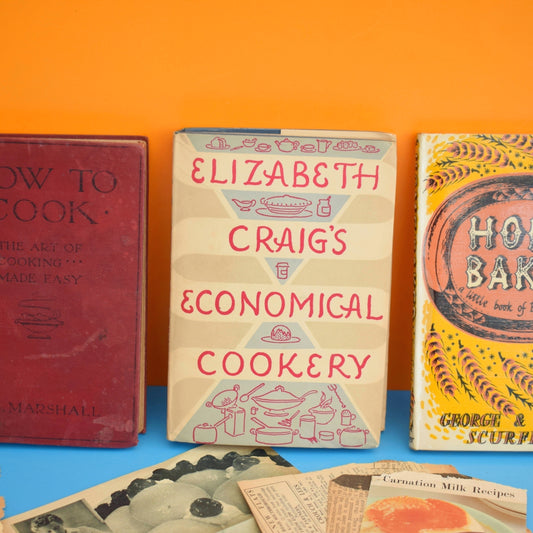 Vintage 1950s Cookery / Recipe Books - Home Baked, Elizabeth Craig's , How To Cook