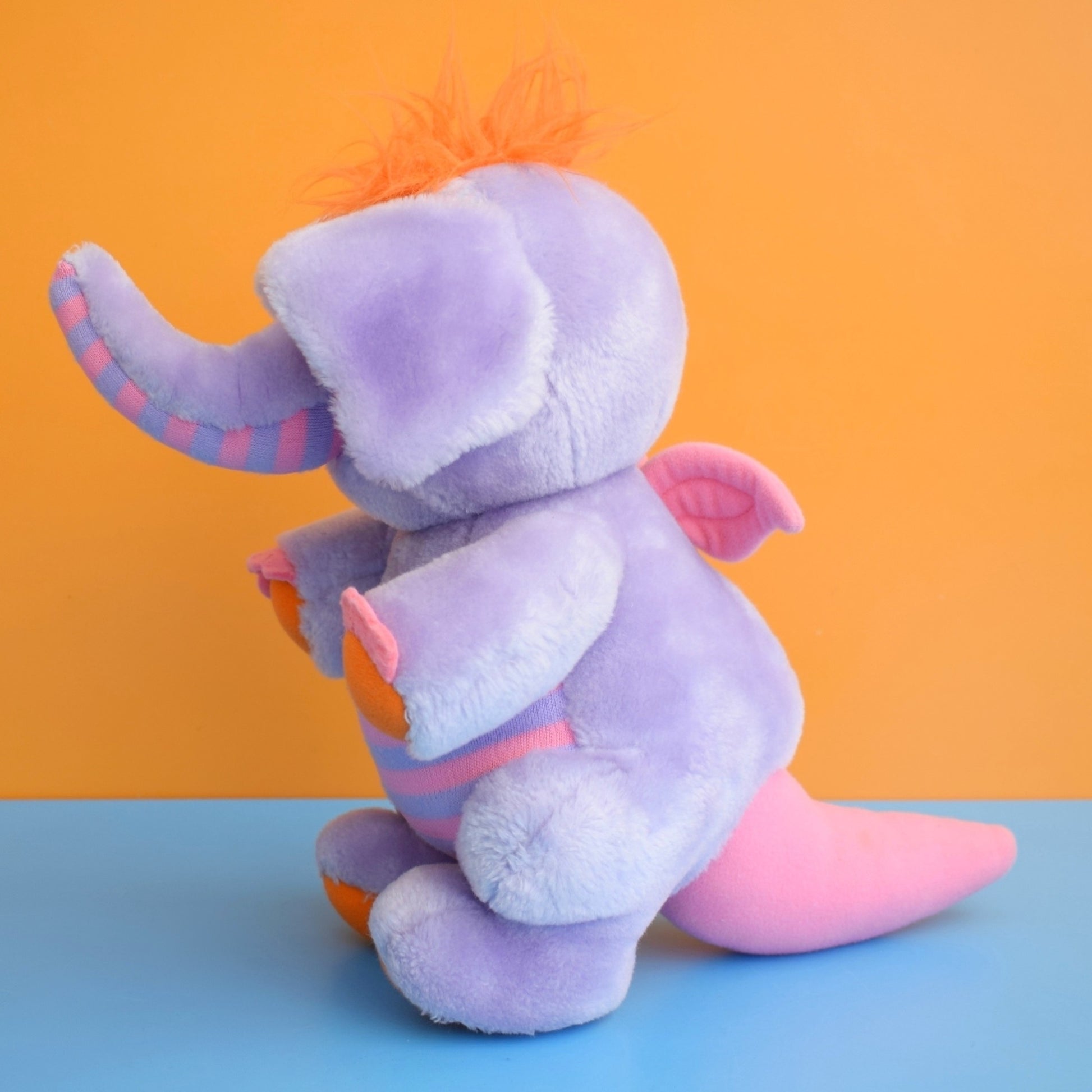 Vintage 1980s Wuzzle Plush Toy- Eleroo & Tycoon Tiger by Pineapple Retro