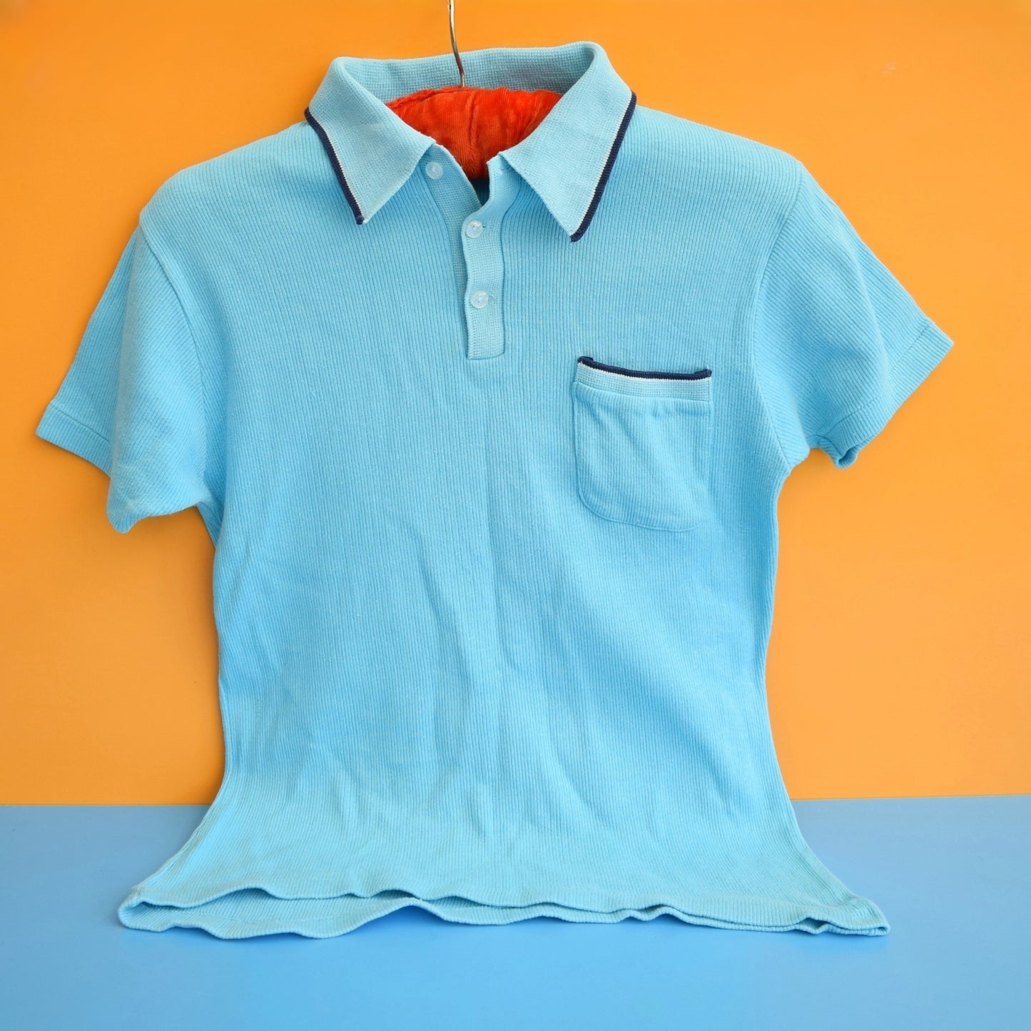 Vintage 1970s Vibrant Turquoise Sports Top - Unisex by Pineapple Retro