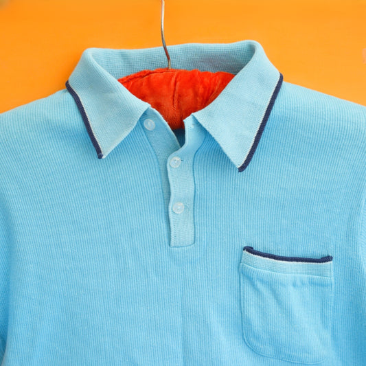 Vintage 1970s Vibrant Turquoise Sports Top - Unisex by Pineapple Retro
