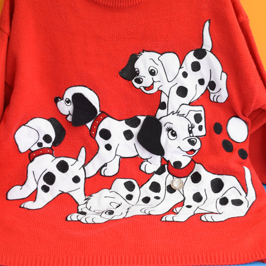 Vintage 1980s Jumper 101 Dalmatians - Cote a Cote - Red