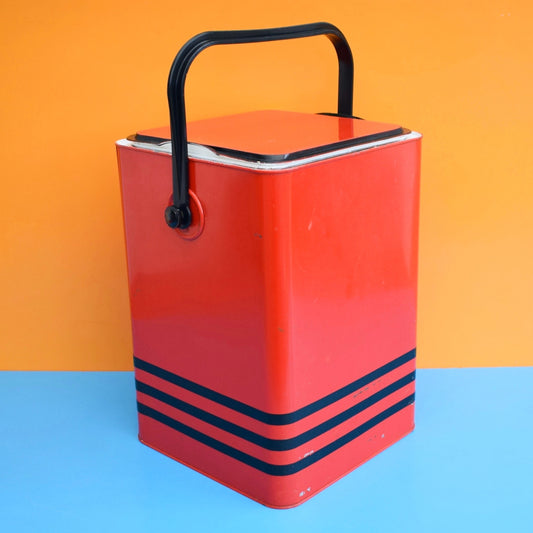 Vintage 1970s Storage / Cool Box - German - Red & Black