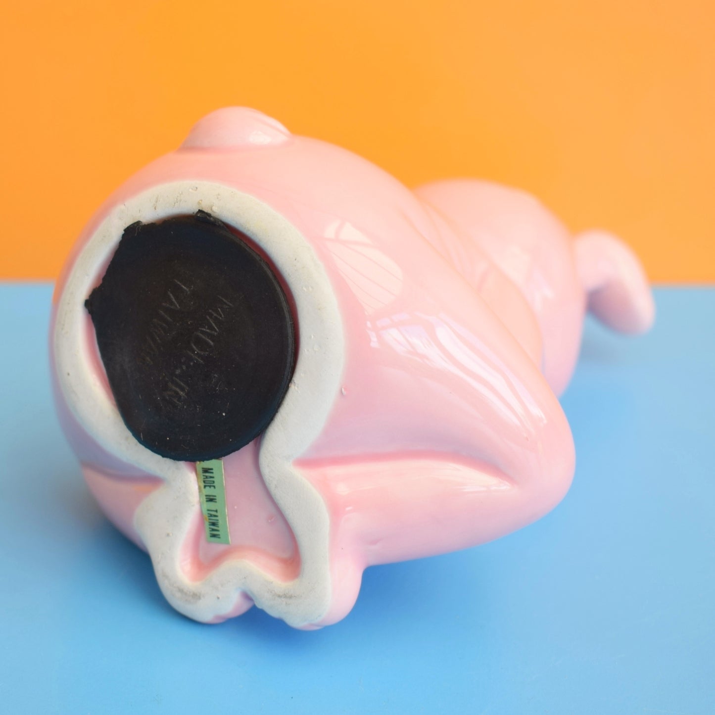 Vintage 1980s Ceramic Money Box - Pink Bunny by Pineapple Retro