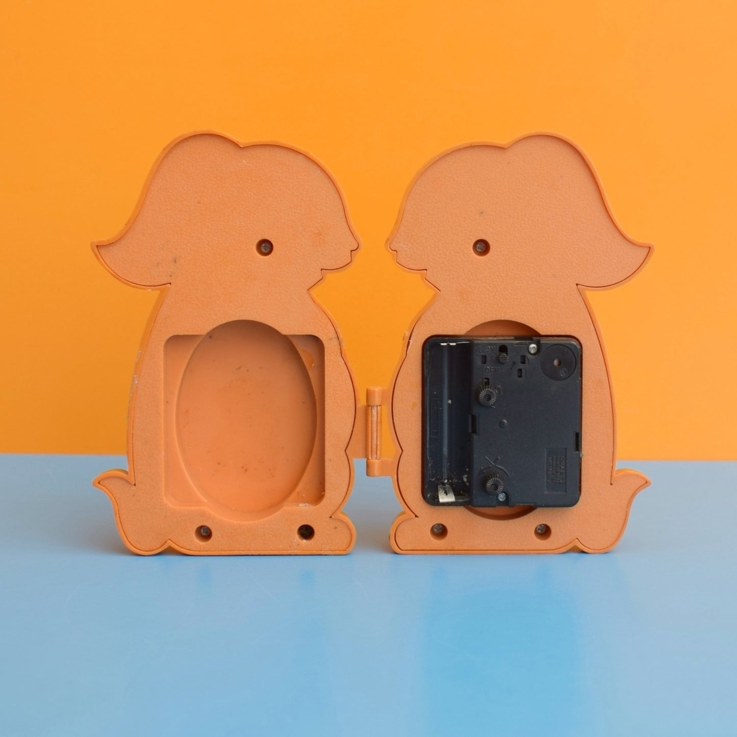 Vintage 1970s Kitsch Double Picture Frame & Clock - Rabbit by pineapple Retro