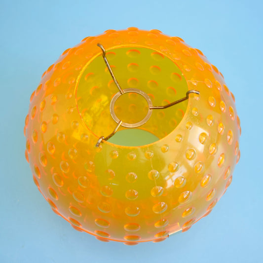 Vintage 1970s Plastic Globe Light Shade - Orange