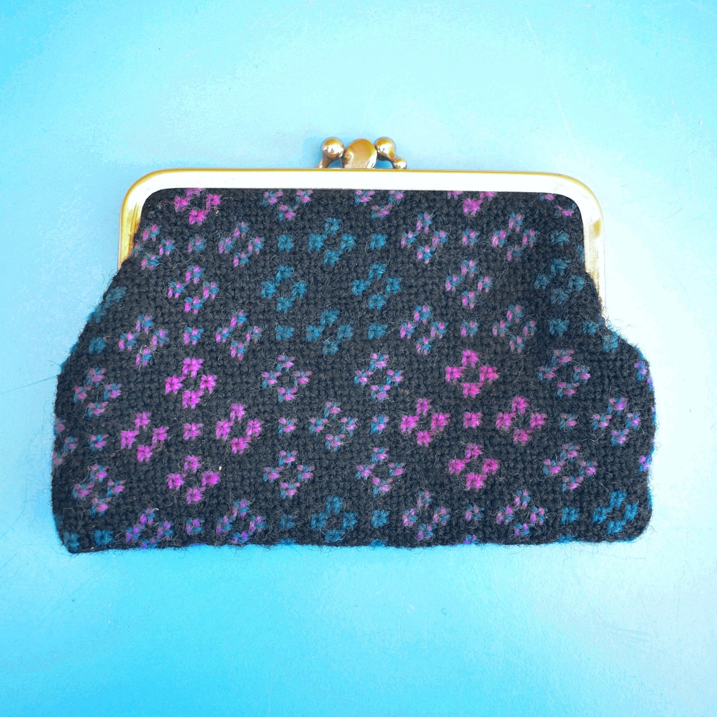 Vintage 1960s Welsh Tapestry Purses - Purple / Green by Vintage