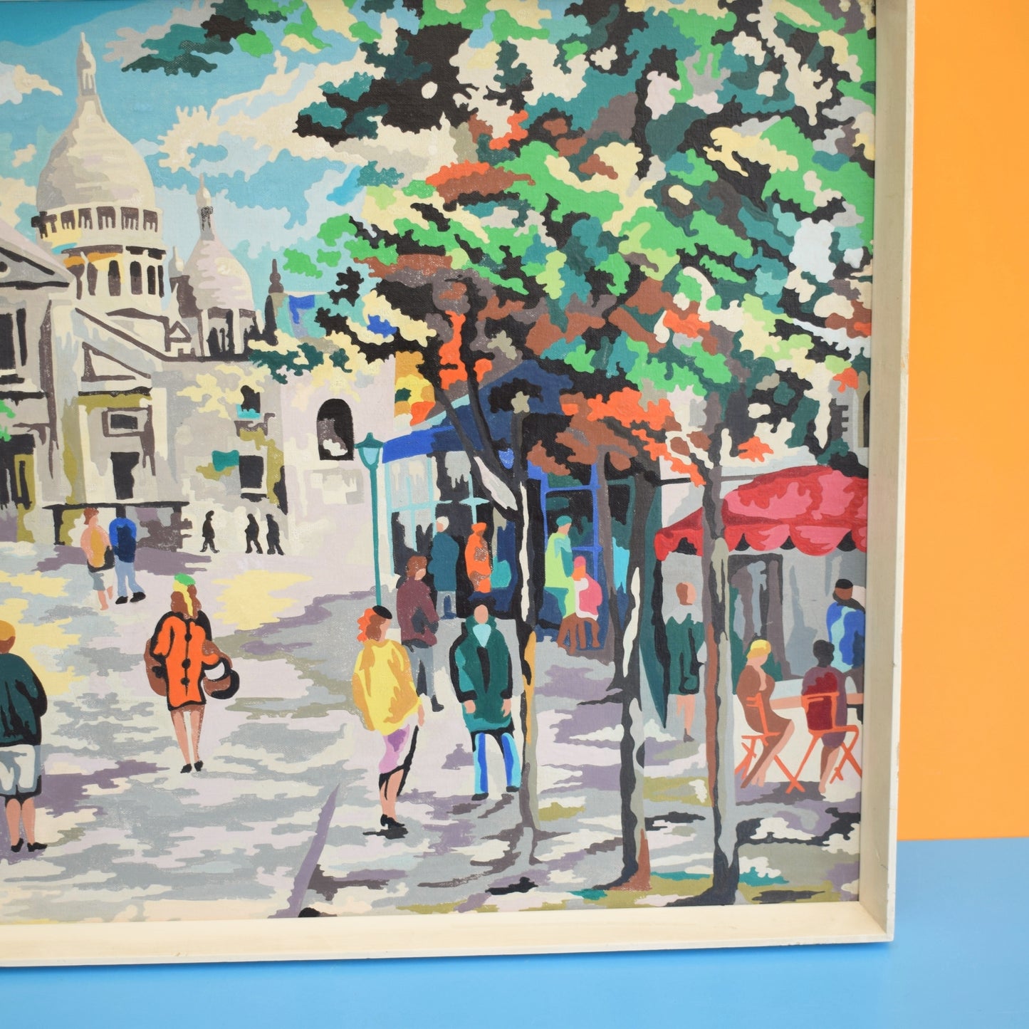 Vintage 1960s Paint By Numbers Picture / Painting - French Scene by Vintage