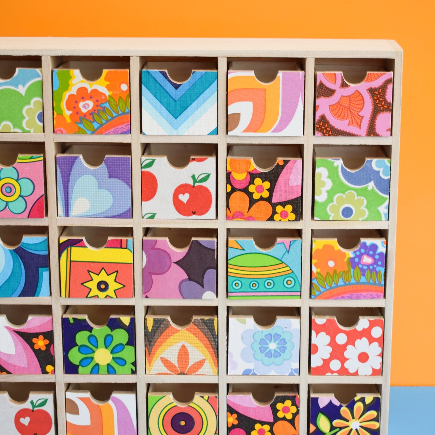 Retro Wooden Multi Drawer Unit - Vintage Wallpapers - Patchwork ..