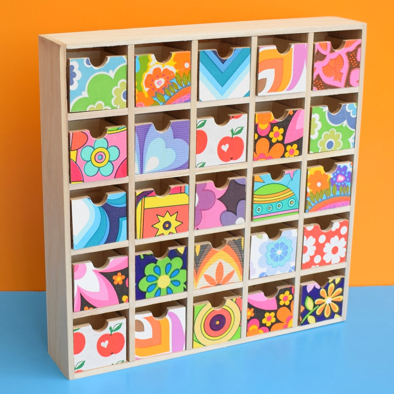 Retro Wooden Multi Drawer Unit - Vintage Wallpapers - Patchwork ..