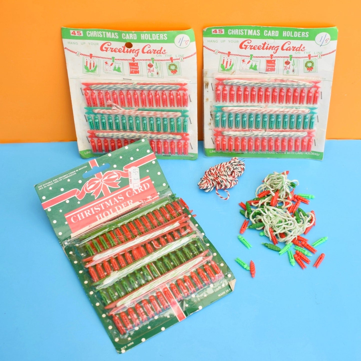 Vintage 1970s Christmas Card Hangers / Pegs - Craft Use ?