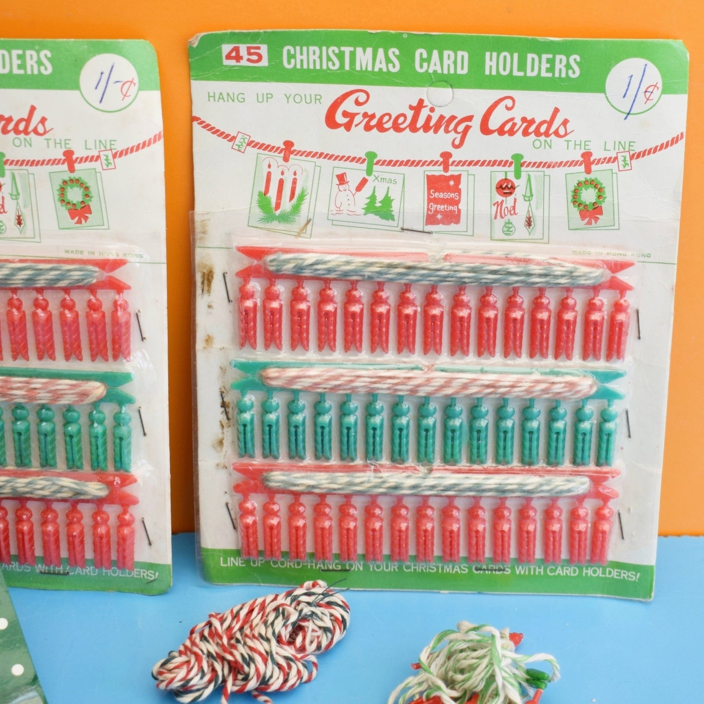 Vintage 1970s Christmas Card Hangers / Pegs - Craft Use ?