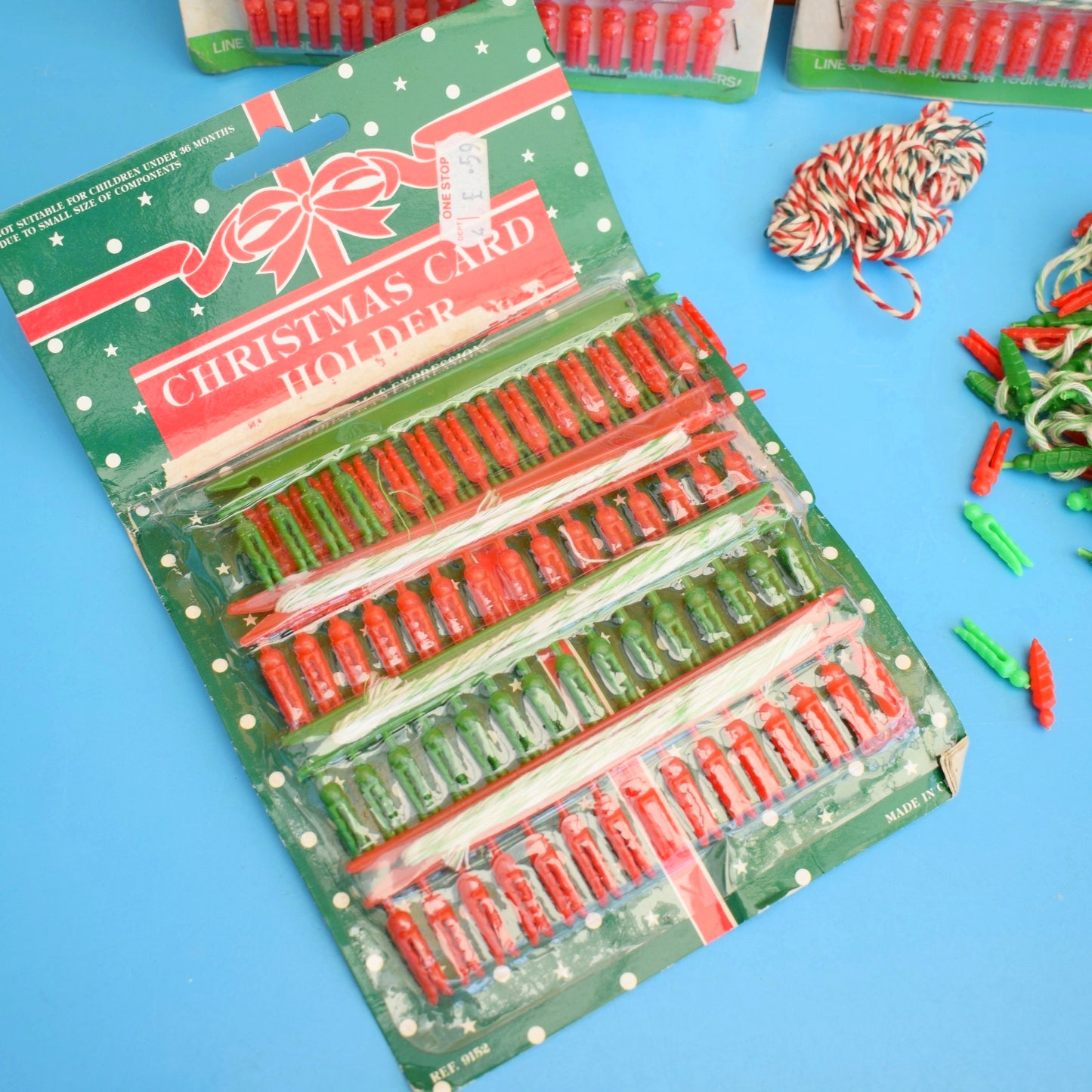 Vintage 1970s Christmas Card Hangers / Pegs - Craft Use ?