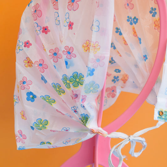 Vintage 1960s Plastic Folding Rain Hat / Bonnet / Hood / Cap