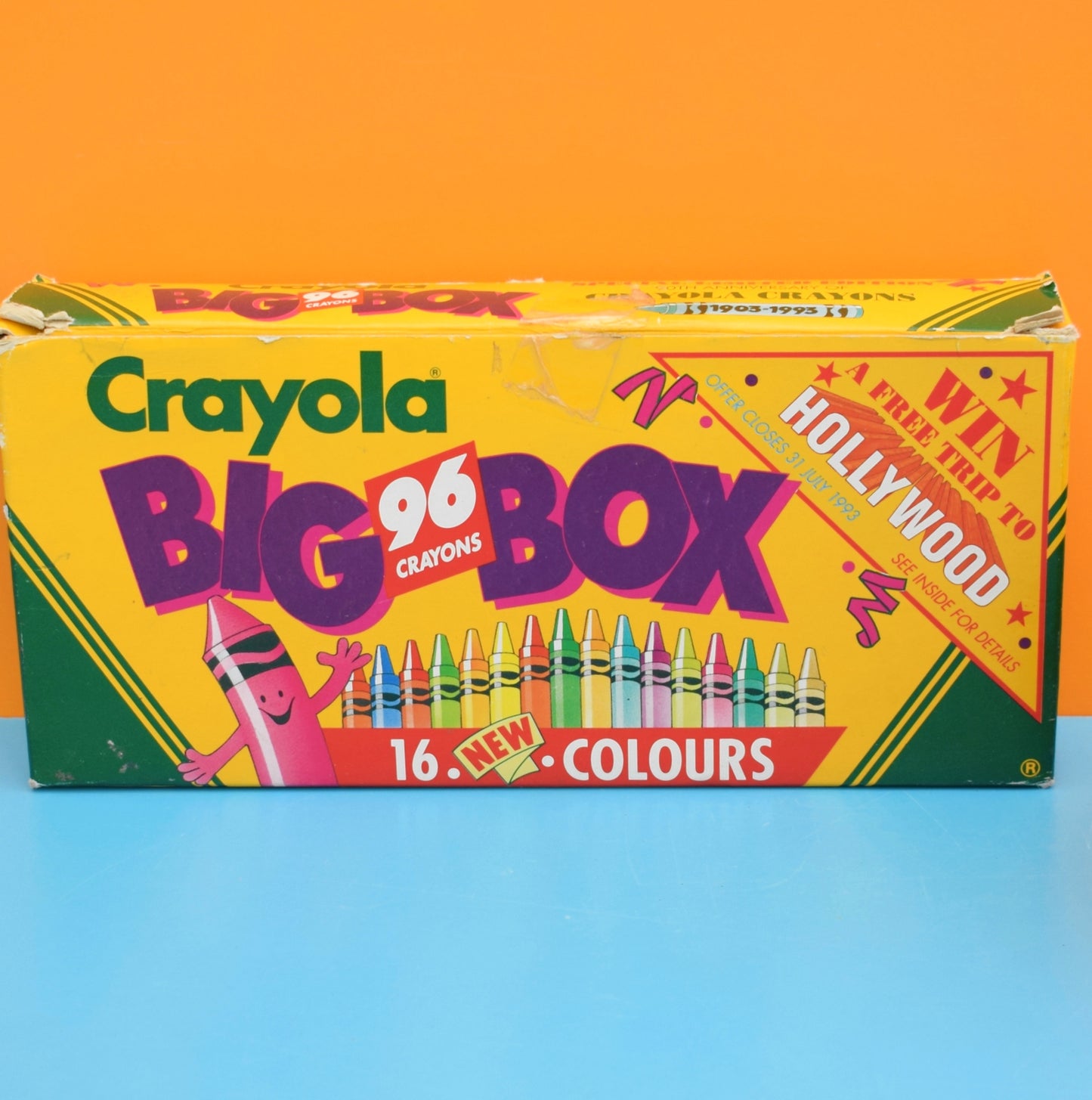 Vintage 1990s Crayola Wax Crayons - Boxed, Retired & Unnamed Colours / Stand by Vintage