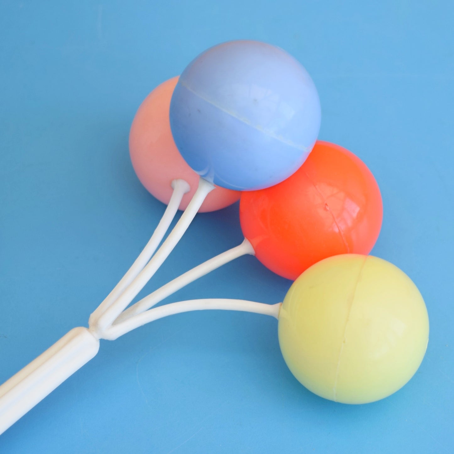 Vintage 1960s Plastic Doll Rattle / Pram Toy  - Plastic Balls