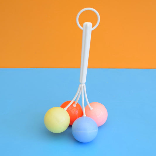 Vintage 1960s Plastic Doll Rattle / Pram Toy  - Plastic Balls