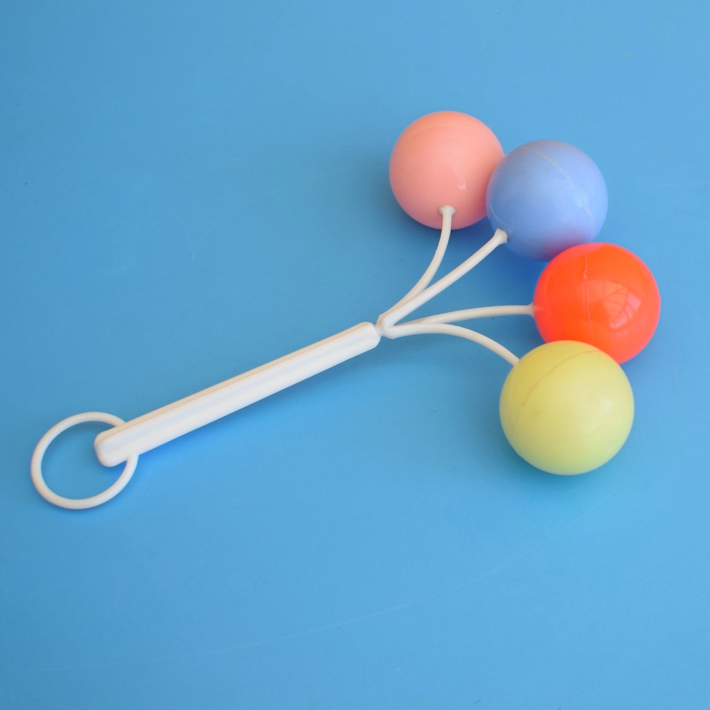 Vintage 1960s Plastic Doll Rattle / Pram Toy  - Plastic Balls